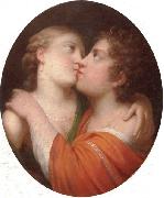unknow artist Two lovers embracing oil painting reproduction